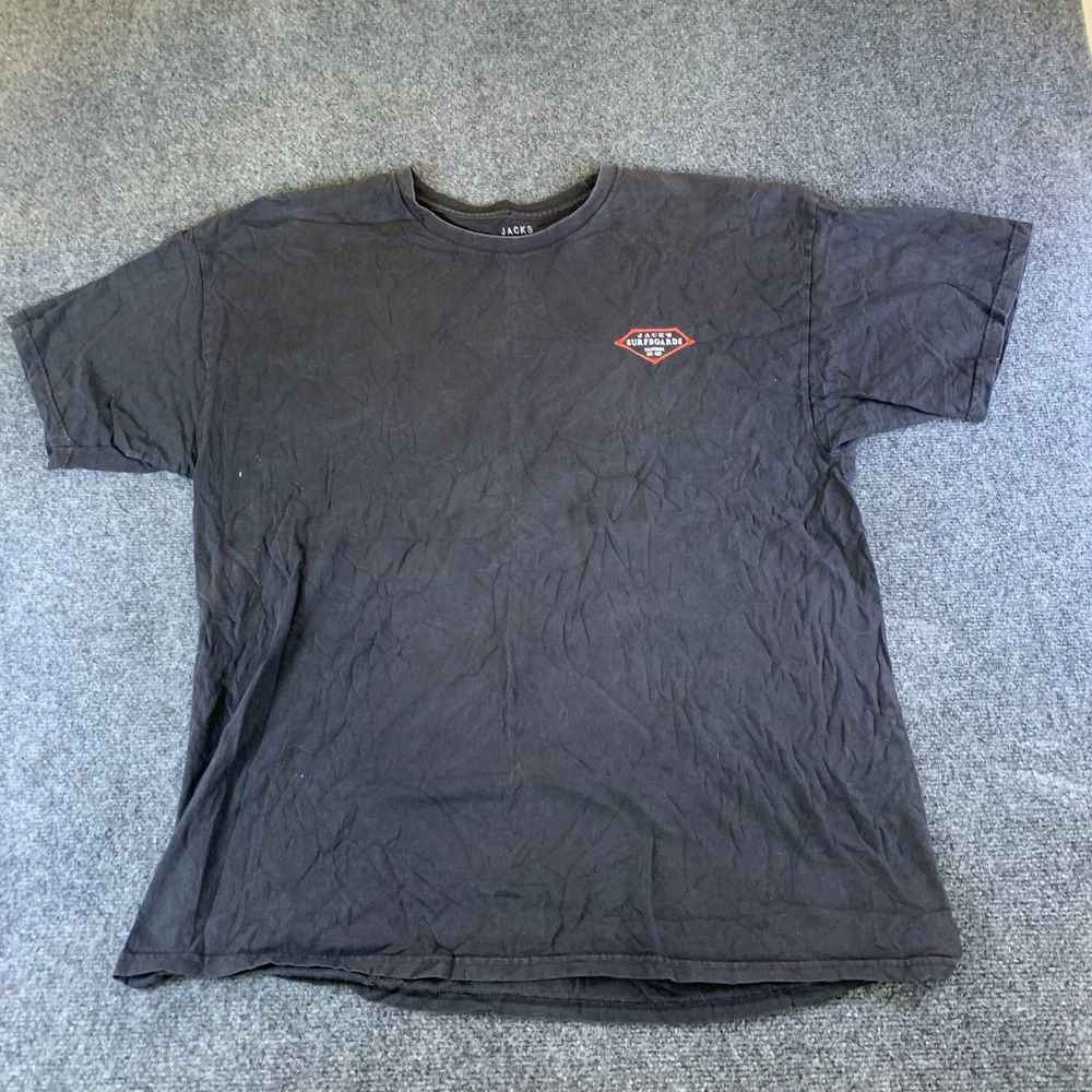 Jack's Surfboards T Shirt Mens 2XL Black Graphic Cotton Short Sleeve Pullover